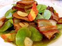 老丁的私房菜-臘肉炒萵筍的做法 步骤8