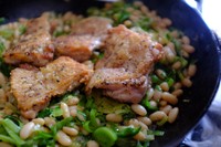 法式香煎雞配大蔥炖豆子的做法 步骤14
