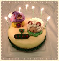 〞婉子十萌羊〞〜彩色曲奇輕芝士生日蛋糕的做法 步骤3