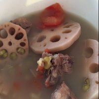 電飯鍋煲湯之 蓮藕綠豆番茄排骨湯的做法 步骤7