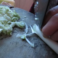 跟姥姥學的白菜豆腐疙瘩湯的做法 步骤2