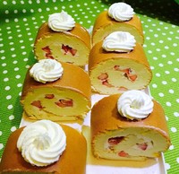 奶油水果裝飾蛋糕卷的做法 步骤13