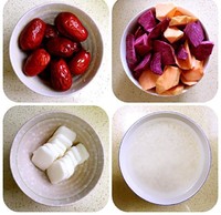 紫紅薯紅棗年糕燕麥粥的做法 步骤1