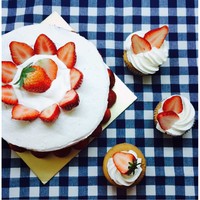 草莓奶油戚風蛋糕/紙杯蛋糕Cupcake的做法 步骤26