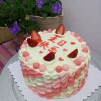 漸變色草莓奶油蛋糕的做法 步骤3