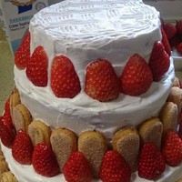 聖誕草莓三層大大大大大大蛋糕的做法 步骤2