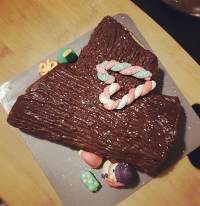 聖誕新年巧克力摩卡樹根蛋糕的做法 步骤17