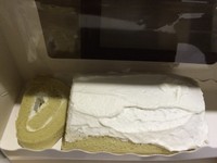 抹茶蛋糕卷—聖誕白雪樹根蛋糕卷版的做法 步骤5