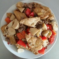 肉末杏鮑菇燜豆腐的做法 步骤5