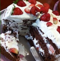 草莓可可戚風裸蛋糕的做法 步骤4