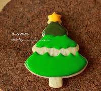 #2014聖誕節#聖誕糖霜餅干-童趣聖誕樹的做法 步骤6