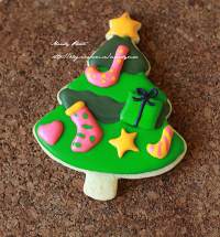 #2014聖誕節#聖誕糖霜餅干-童趣聖誕樹的做法 步骤10