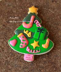 #2014聖誕節#聖誕糖霜餅干-童趣聖誕樹的做法 步骤11