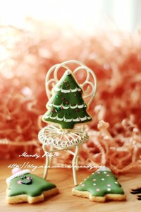 #2014聖誕節#Mini聖誕糖霜餅干-可愛裝飾糖聖誕樹的做法 步骤6