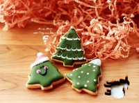 #2014聖誕節#Mini聖誕糖霜餅干-可愛裝飾糖聖誕樹的做法 步骤7