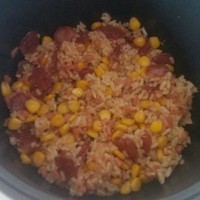 玉米臘腸火腿炒飯的做法 步骤2