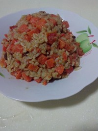 羊肉胡蘿卜番茄蛋燴飯（無油）的做法 步骤5