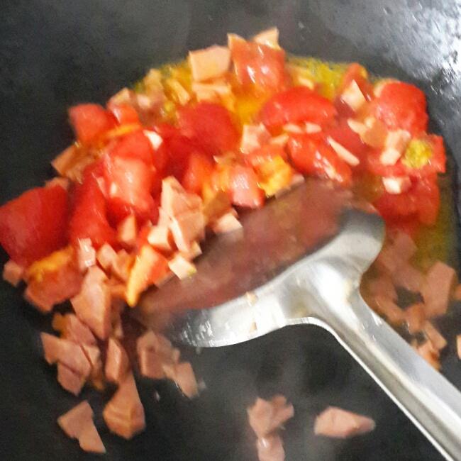 番茄奶油焗火腿飯的做法 步骤5