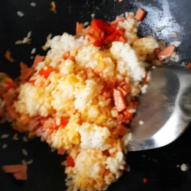 番茄奶油焗火腿飯的做法 步骤6