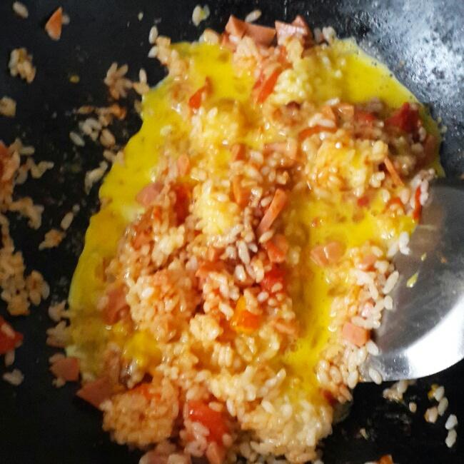 番茄奶油焗火腿飯的做法 步骤7