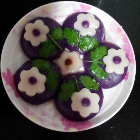 花朵紫薯餅的做法 步骤6