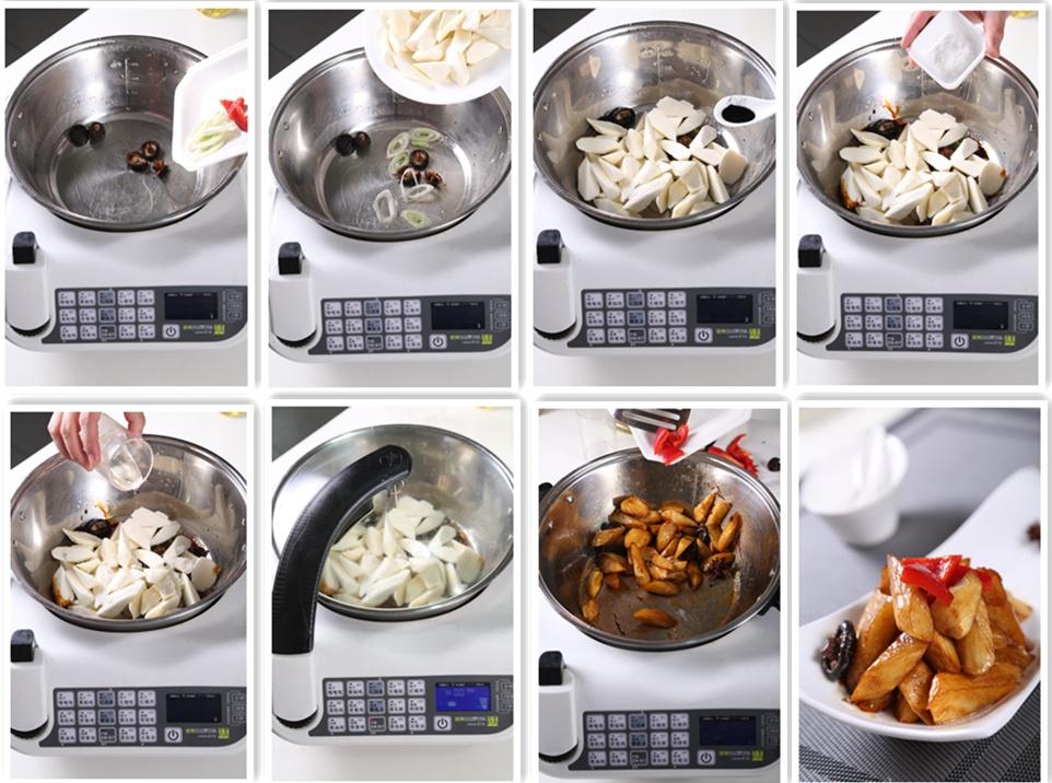 自動烹飪鍋簡單做紅燒茭白的做法 步骤3