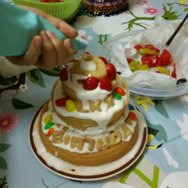 開心G的1歲生日蛋糕的做法 步骤9