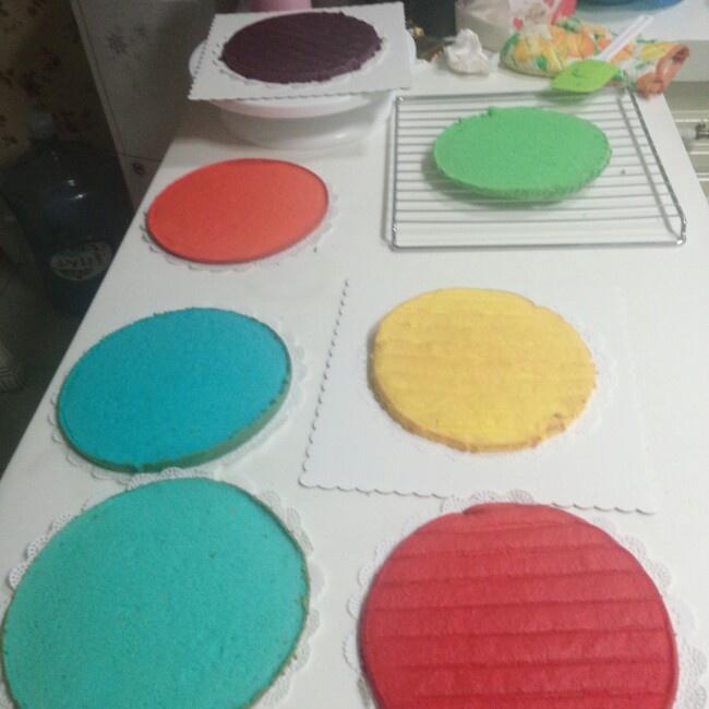 戚風彩虹蛋糕的做法 步骤4
