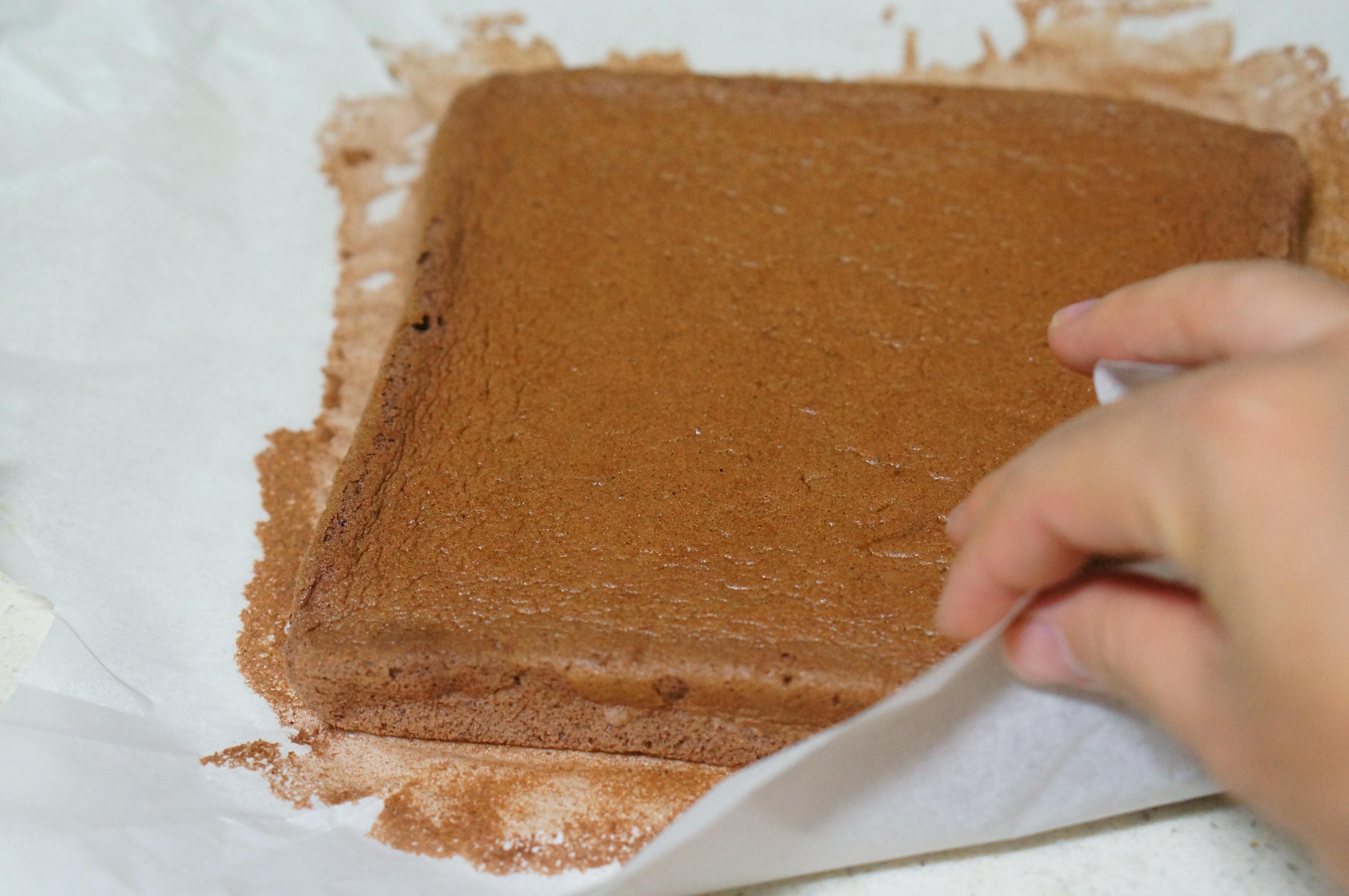 巧克力抹茶蛋糕卷的做法 步骤11