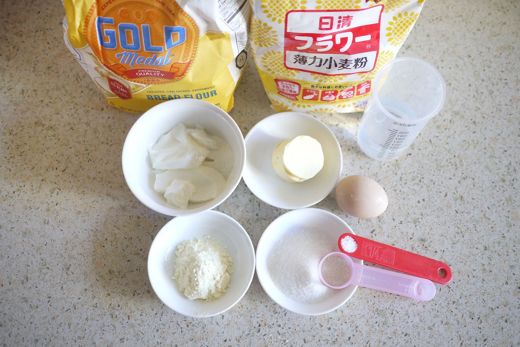 優格酥皮菠蘿油吐司-松下/panasonic面包機版的做法 步骤1