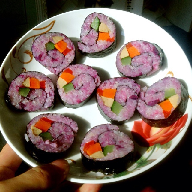 紫薯壽司的做法 步骤2