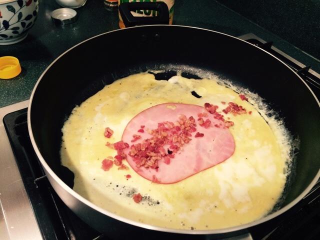 培根火腿Omelet及煎土豆，美式早餐的做法 步骤6
