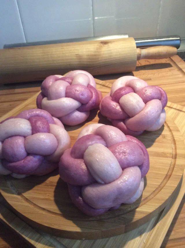 漸變紫薯繡球饅頭的做法 步骤9