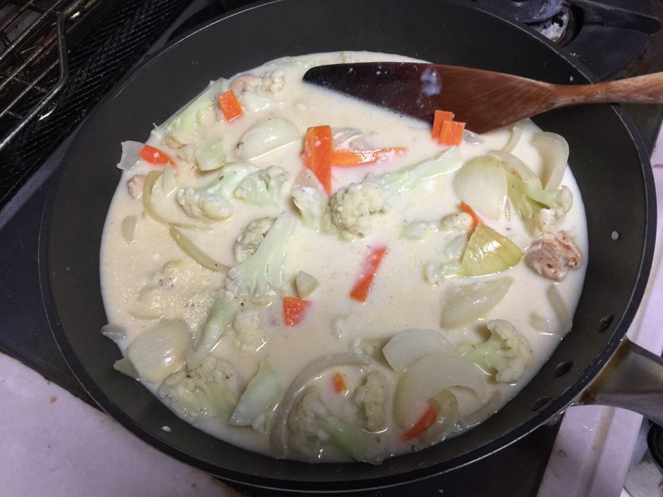 日式雞肉蔬菜奶油湯的做法 步骤8