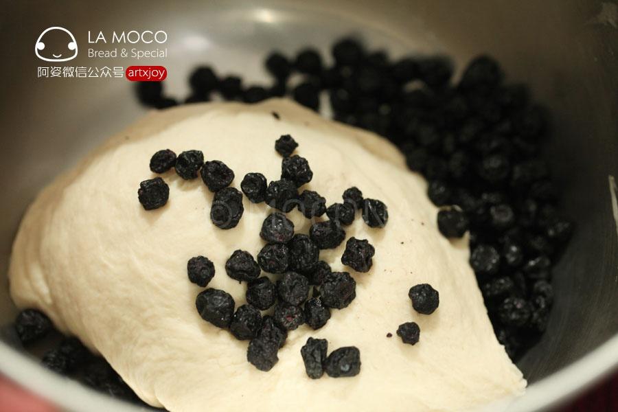 天然酵母藍莓葵花籽面包的做法 步骤3