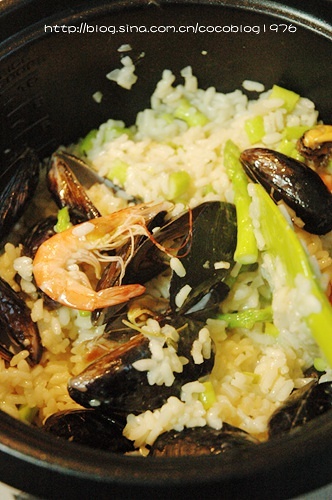 意大利海鮮蘆筍炖飯的做法 步骤10