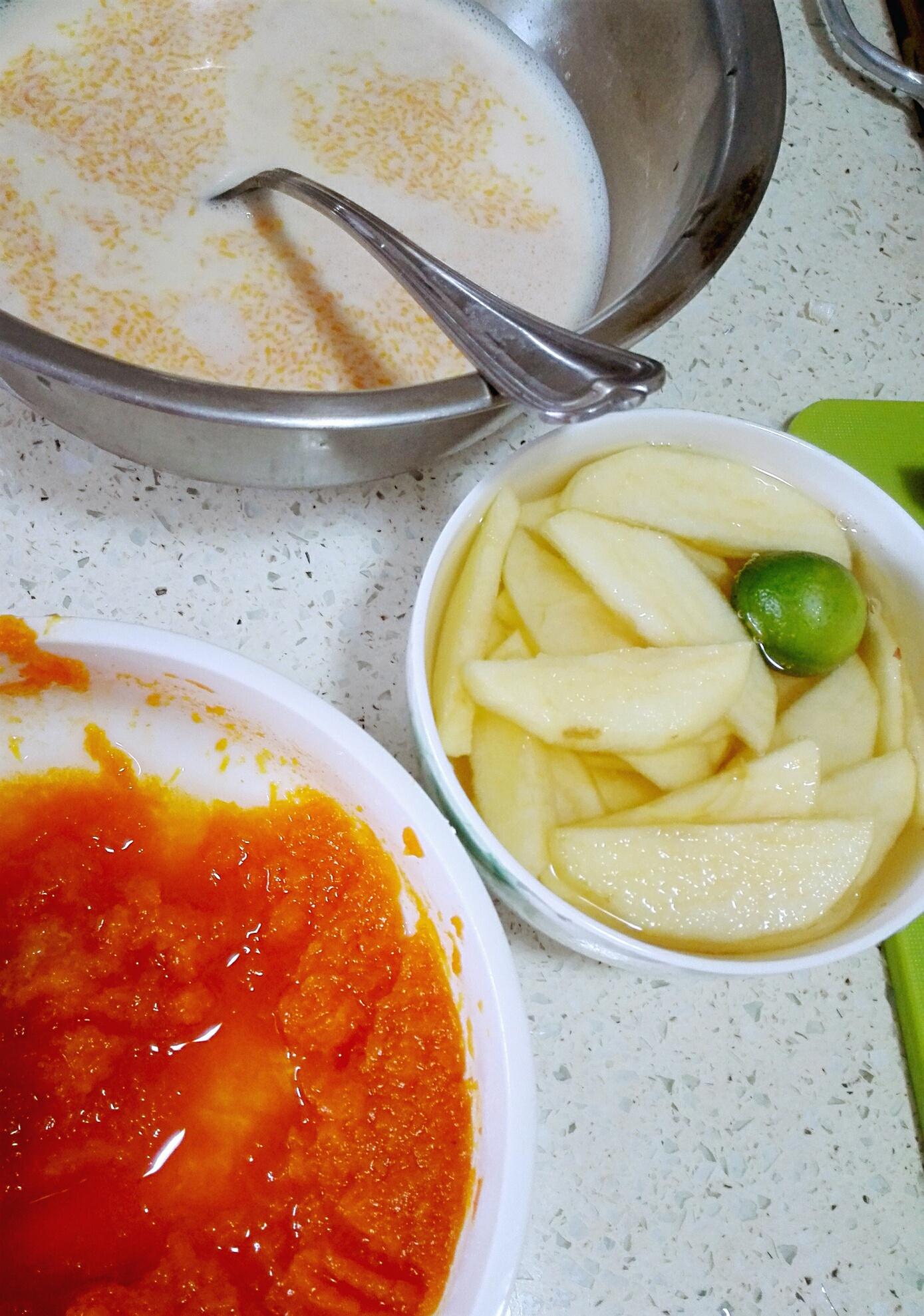 萬聖節南瓜醬隻果布丁面包-超簡單的做法 步骤1