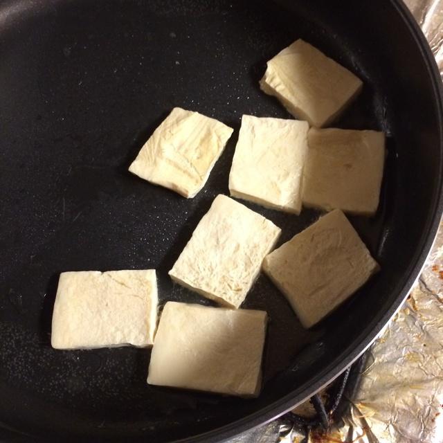蠔油生菜之煎凍豆腐版的做法 步骤3