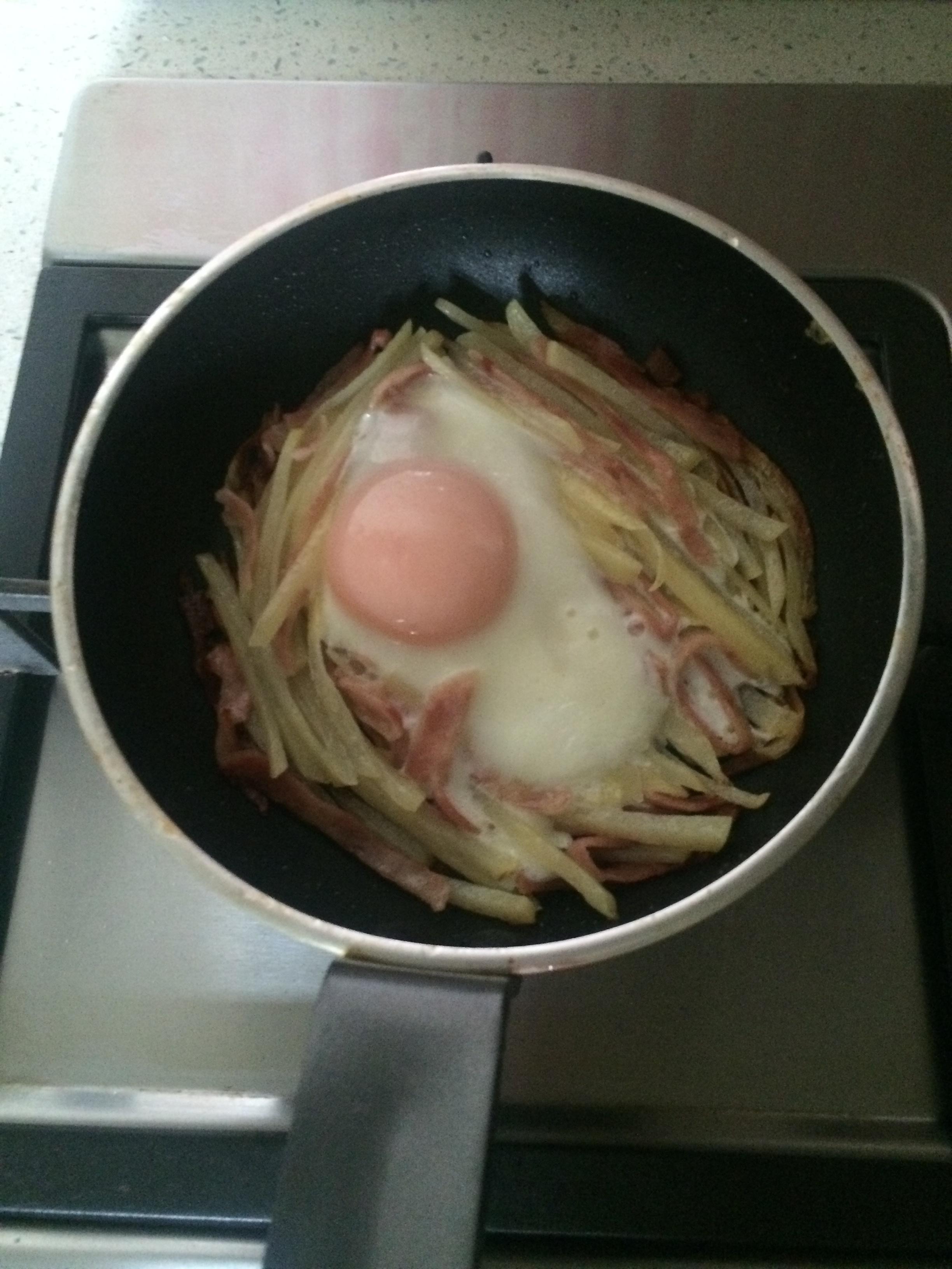 快手早餐—馬鈴薯火腿蛋的做法 步骤6