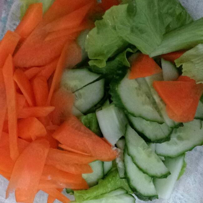 蝦仁蔬菜沙拉的做法 步骤1