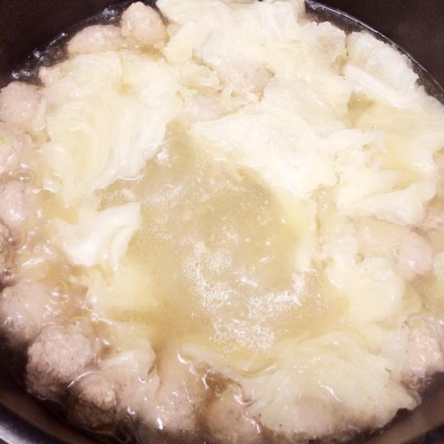 白菜丸子粉絲湯的做法 步骤5