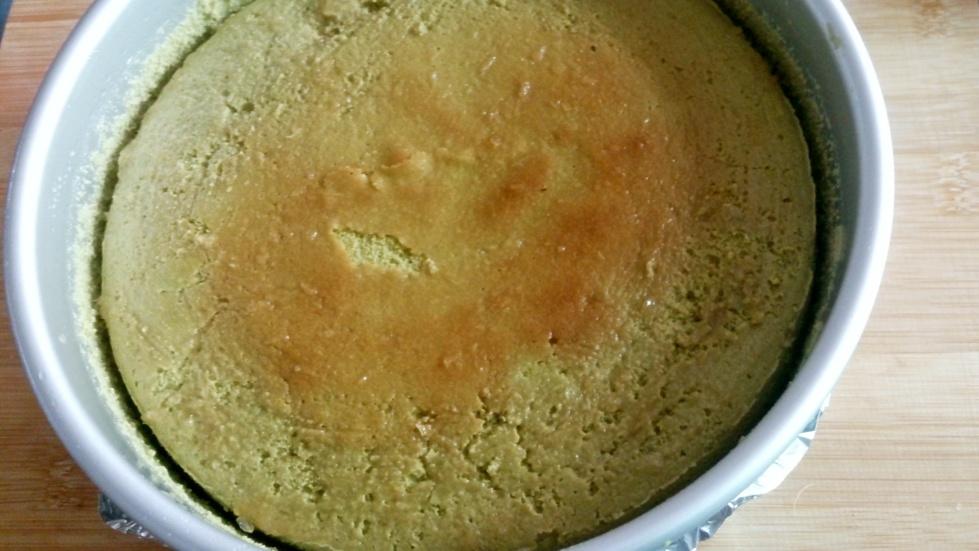 抹茶 黑糖蜜 輕乳酪蛋糕 （無油、無白糖、加酸奶、山藥粉）的做法 步骤11