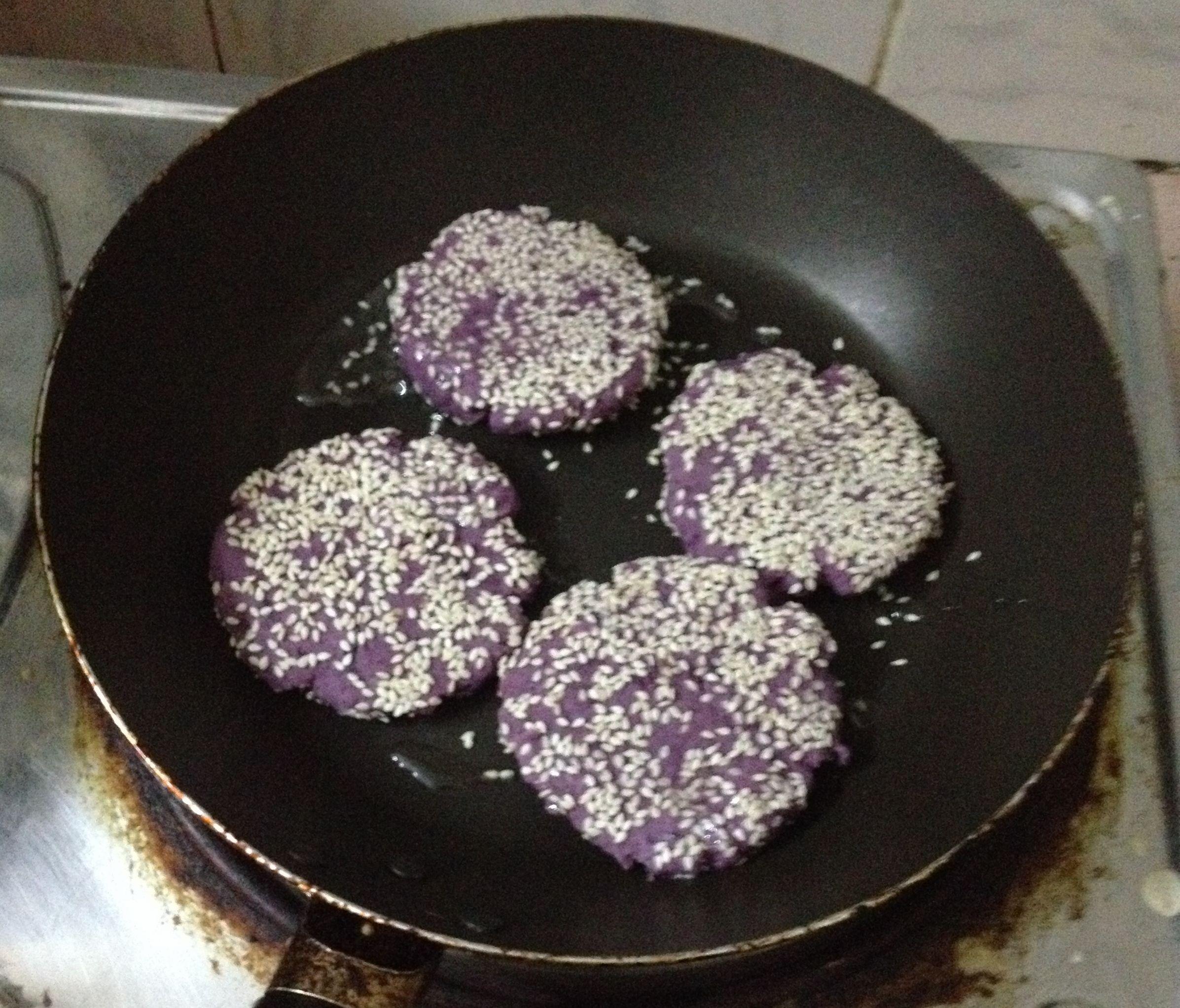 香煎紫薯餅的做法 步骤6