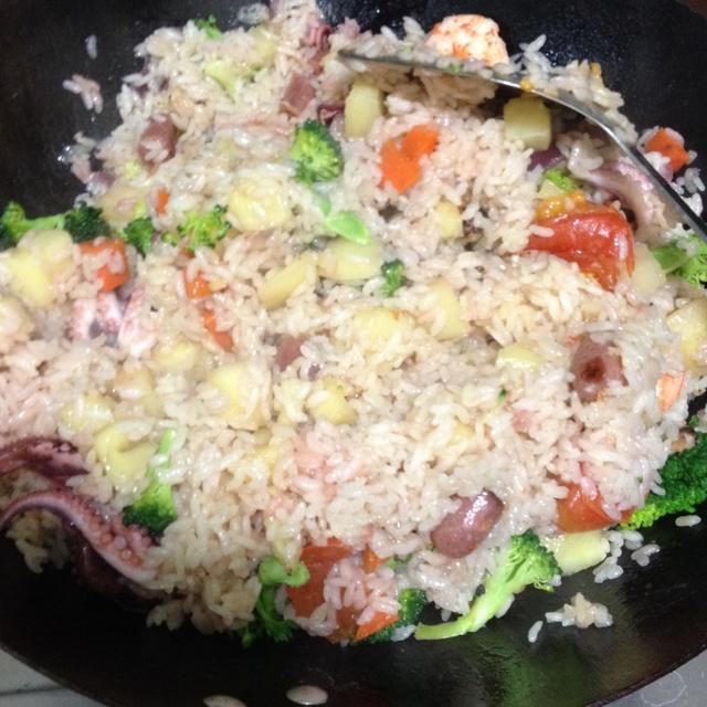 泰式蔬菜海鮮焗飯的做法 步骤4