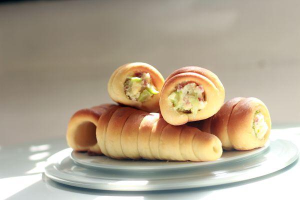 #百吉福創意芝士早餐# 試用就要來個不同的，螺旋面包配奶酪土的做法 步骤15