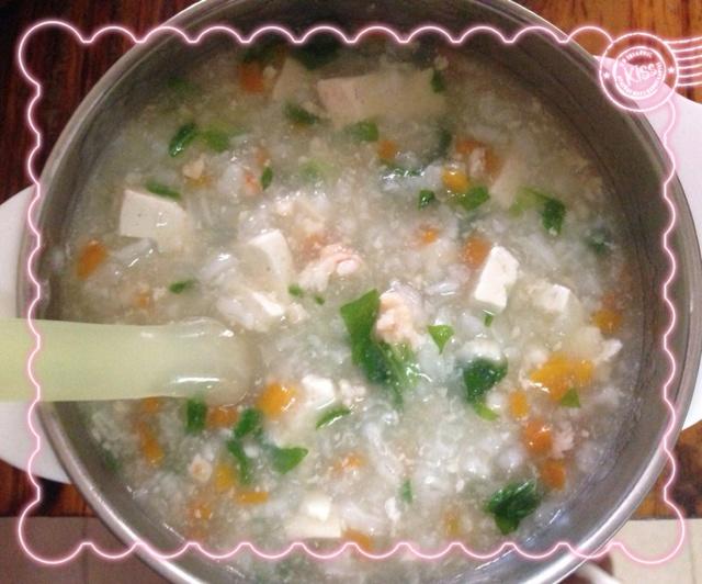 蝦肉豆腐青菜粥的做法 步骤9