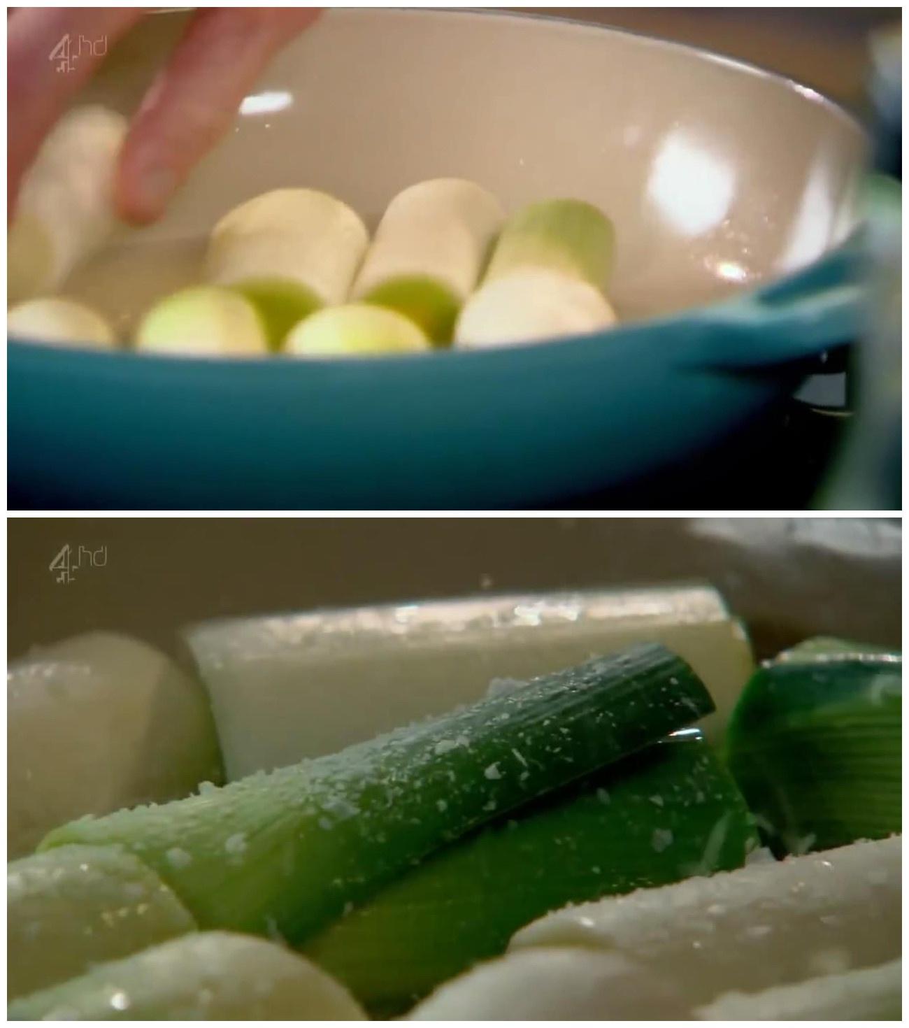 【Gordon的家庭烹飪】鹽烤鯛魚配燜韭蔥的做法 步骤6
