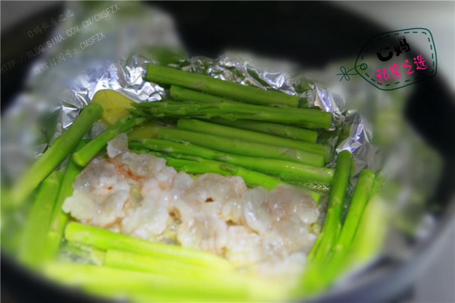 C媽私房之選——平底鍋也可以做的蘆筍焗大蝦的做法 步骤5