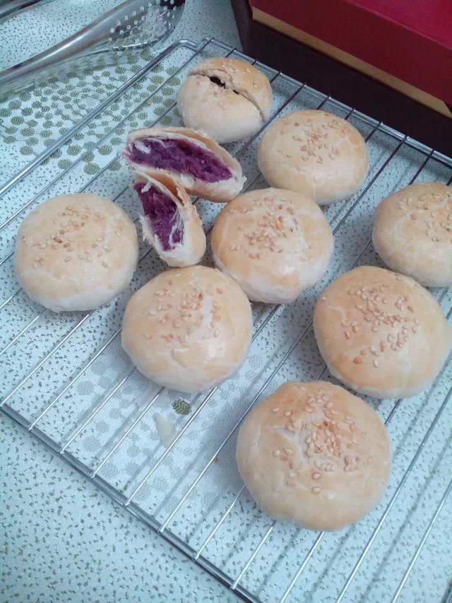 酥皮紫薯餅的做法 步骤7