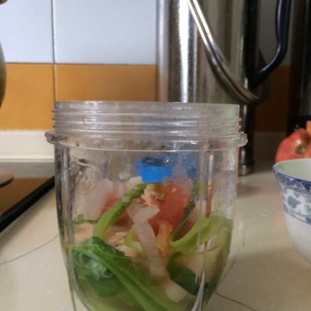 寶寶輔食之三文魚菠菜面條的做法 步骤5